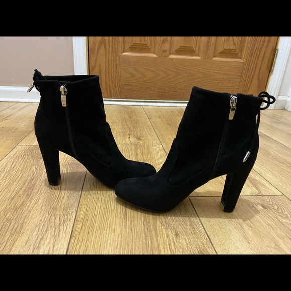Marc Fisher Shoes - Faux Suede Ankle Boots w/tie back-Justice